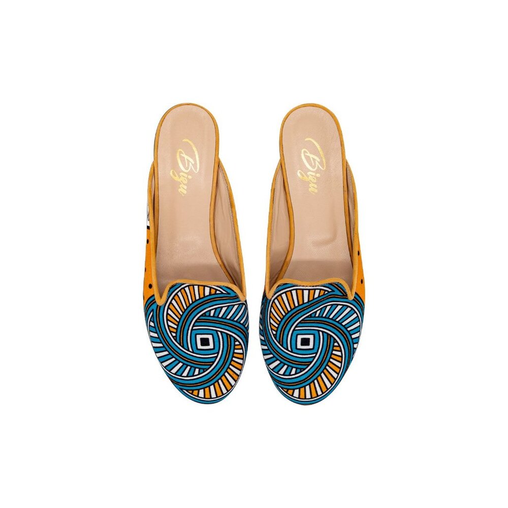 Mule, Slip On - Orange & Turquoise
